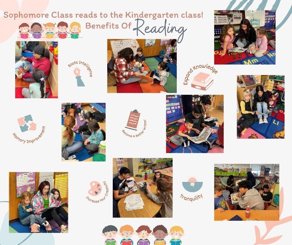 Sophomore Class reads to the Kindergarten Class!